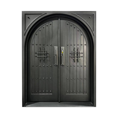 Elite Custom Door Iron Front Double Door No Glass Design