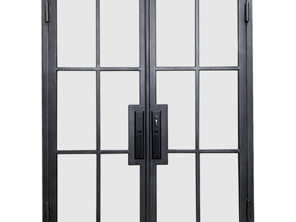 Elite Custom Wrought Iron Double French Door with 6 Lites and Glass