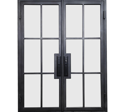 Elite-Custom-Door-Iron-French-Double-Door-with-Clear-Glass