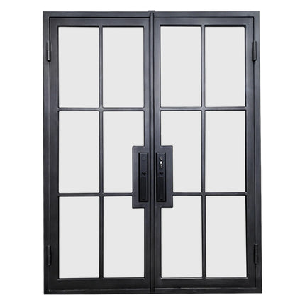 Elite-Custom-Door-Iron-French-Double-Door-with-Clear-Glass