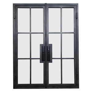 Elite-Custom-Door-Iron-French-Double-Door-with-Clear-Glass