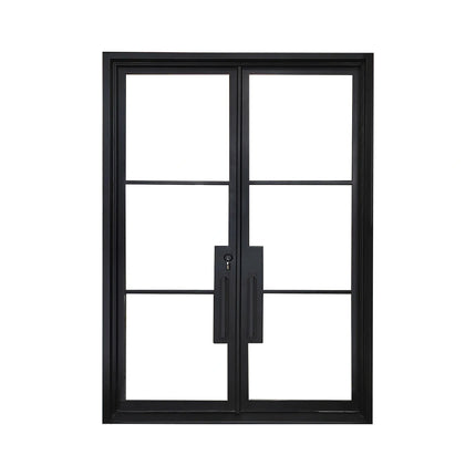 Elite Custom Door Iron French Double Door with Matte Black Finish