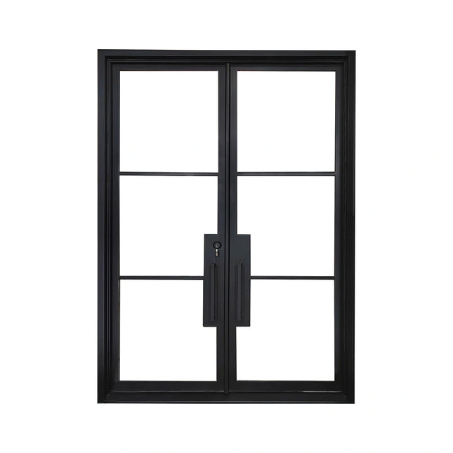 Elite Custom Door Iron French Double Door with Matte Black Finish