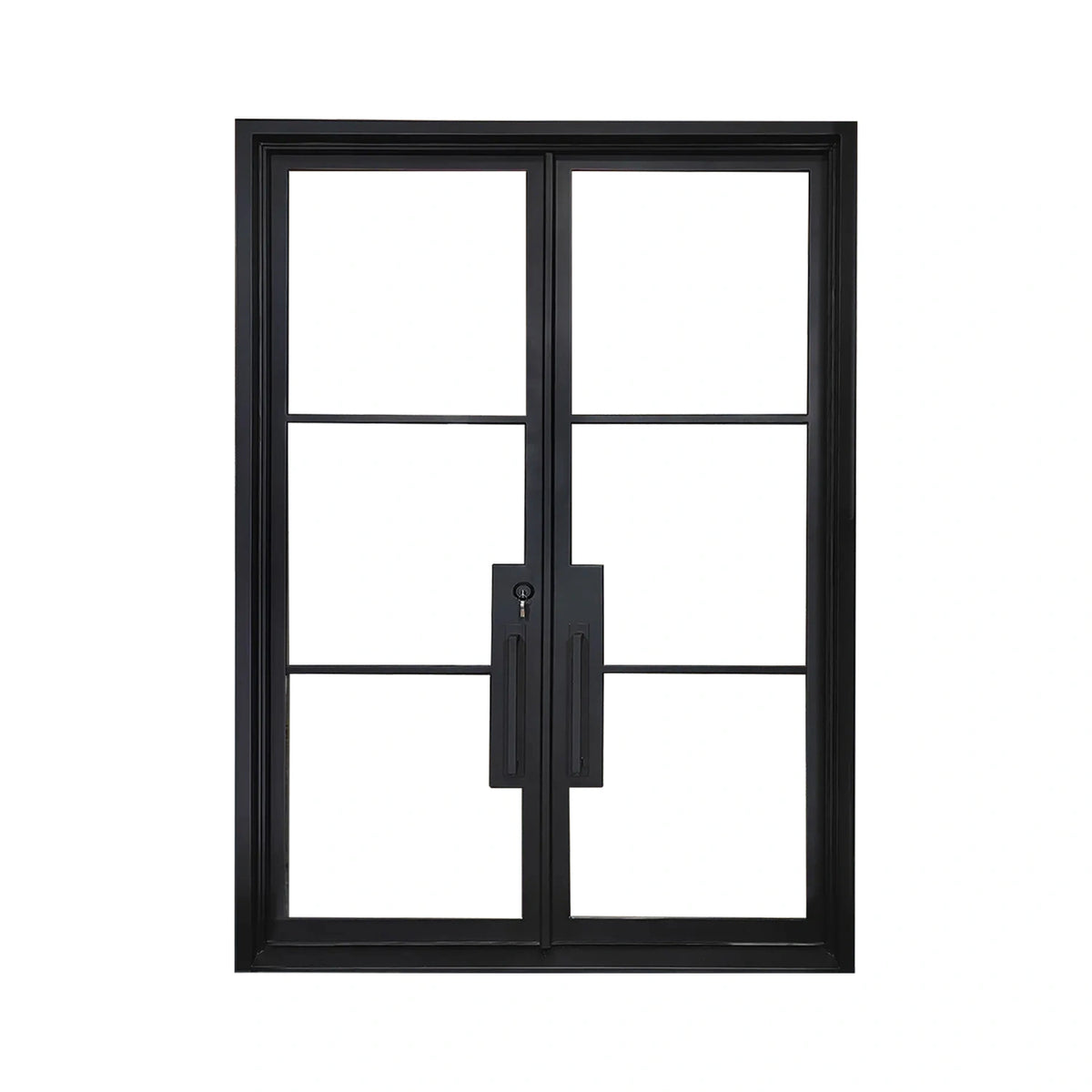 Elite Custom Door Iron French Double Door with Matte Black Finish