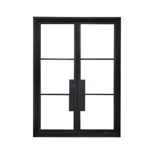 Elite Custom Door Iron French Double Door with Matte Black Finish