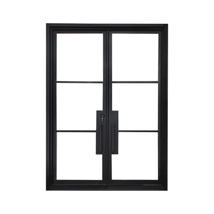 Elite Custom Door Iron French Double Door with Matte Black Finish