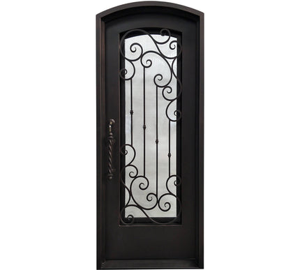 Elite Custom Door Iron Single Door with Decorative Scrollwork
