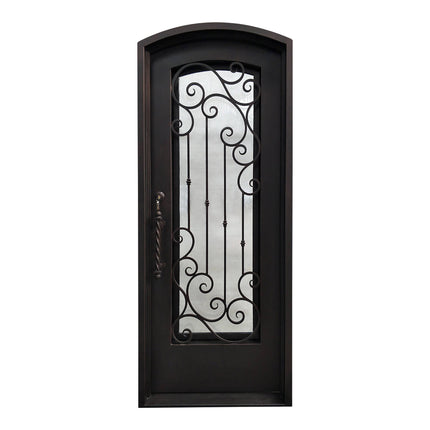Elite Custom Door Iron Single Door with Decorative Scrollwork
