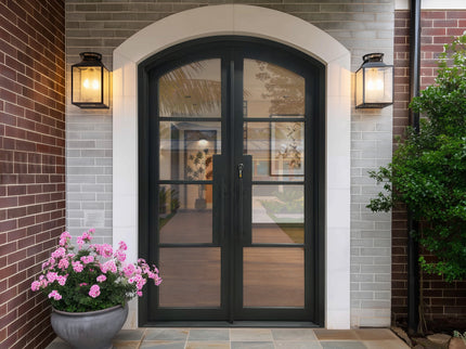 ECD High Quality Double Iron French Door with Arched Top F S101