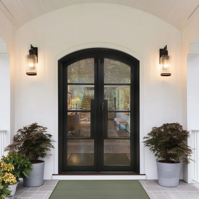 ECD High Quality Double Iron French Door with Arched Top F S101