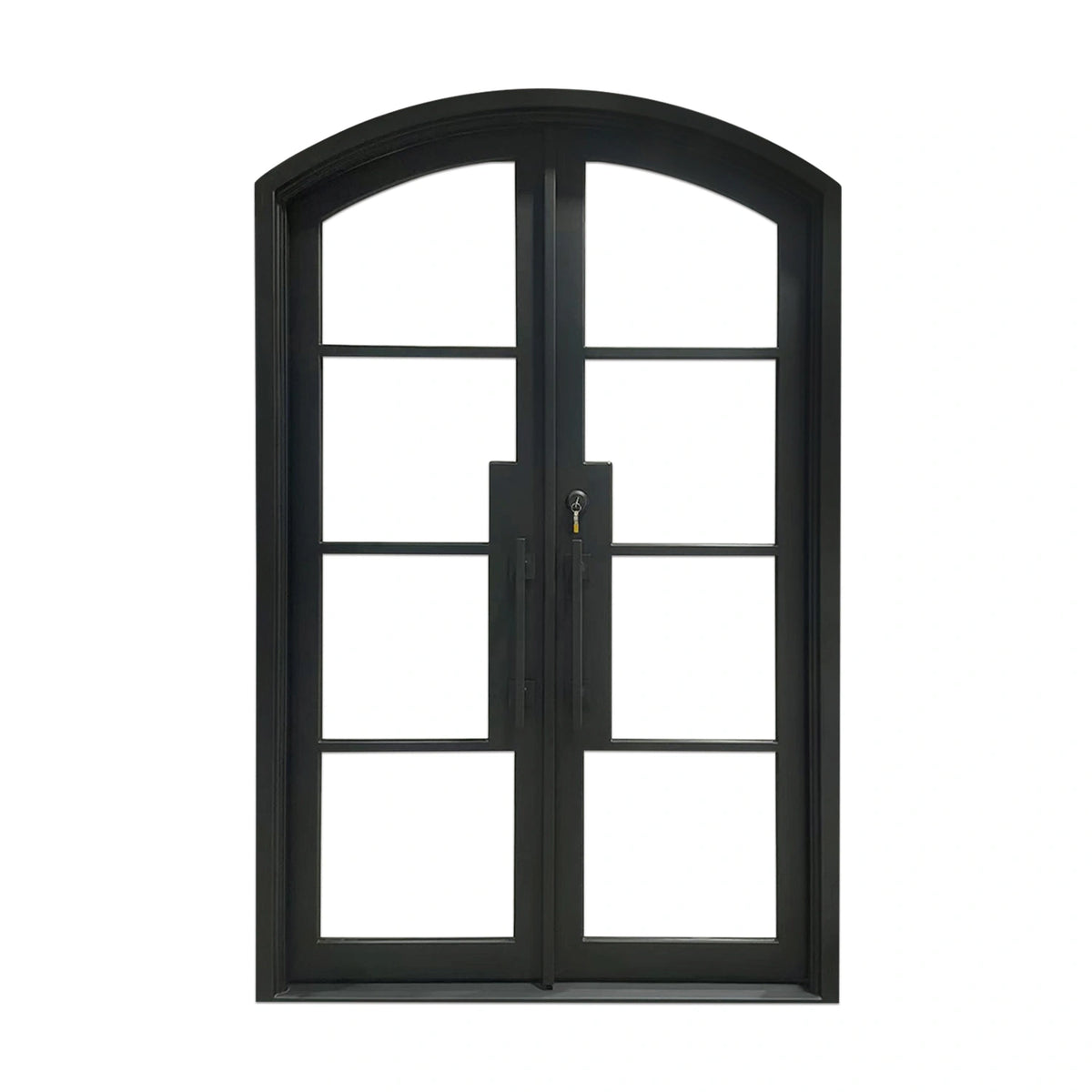 Elite Custom Double Door with arched top and matte black finish
