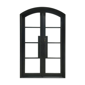 Elite Custom Double Door with arched top and matte black finish