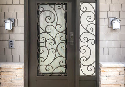 Elite High Quality Iron Single Entry Door With Single Sidelight