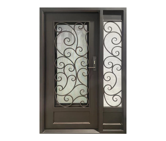 Elite High Quality Iron Single Entry Door With Single Sidelight