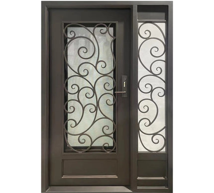 Elite High Quality Iron Single Entry Door with Single Sidelight