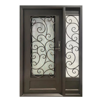 Elite High Quality Iron Single Entry Door with Single Sidelight