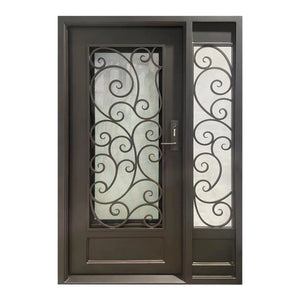 Elite High Quality Iron Single Entry Door with Single Sidelight