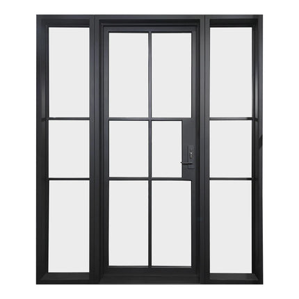 Elite Custom Door Iron Front French Single Door with Sidelights
