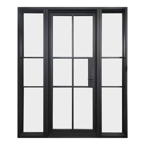 Elite Custom Door Iron Front French Single Door with Sidelights