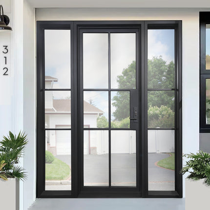 Elite High Quality Single Iron French Door with Sidelights