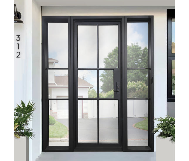 Elite High Quality Single Iron French Door with Sidelights