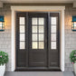 Elite Iron French Single Door with Double Sidelites and Frosted Glass F-S110