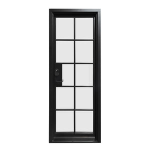  Simple Iron French Single Door With 10lites And Smart Lock