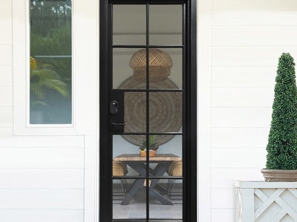 Simple Iron French Single Door With 10lites And Smart Lock