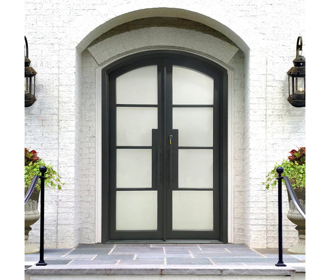 Elite Themal break double iron french door with frosted glass F-T119