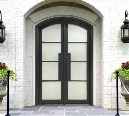 Elite Themal break double iron french door with frosted glass F-T119