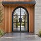 Elite Custom Door Modern Thermal Break Iron French Double Door with Round Top F-T113