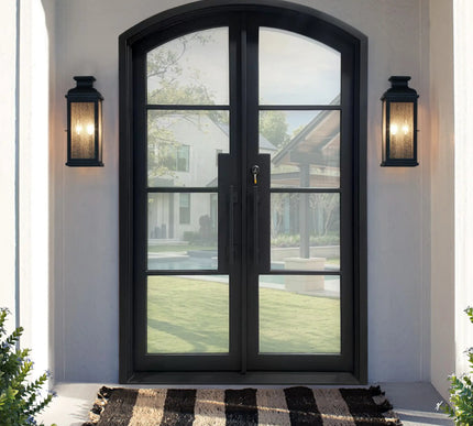 Elite Thermal break iron french double door with arched top F-T101