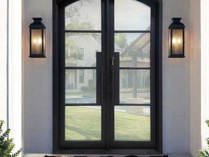 Elite Thermal break iron french double door with arched top F-T101