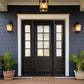 ECD Termal Break Iron French Single Door with Double Sidelites and Frosted Glass