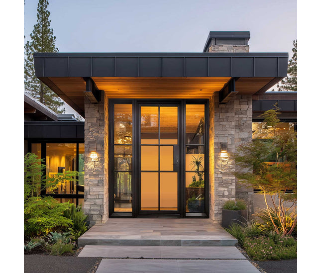 Elite Thermal Break Iron Single Entrance French Door with Two Sidelites F-T111