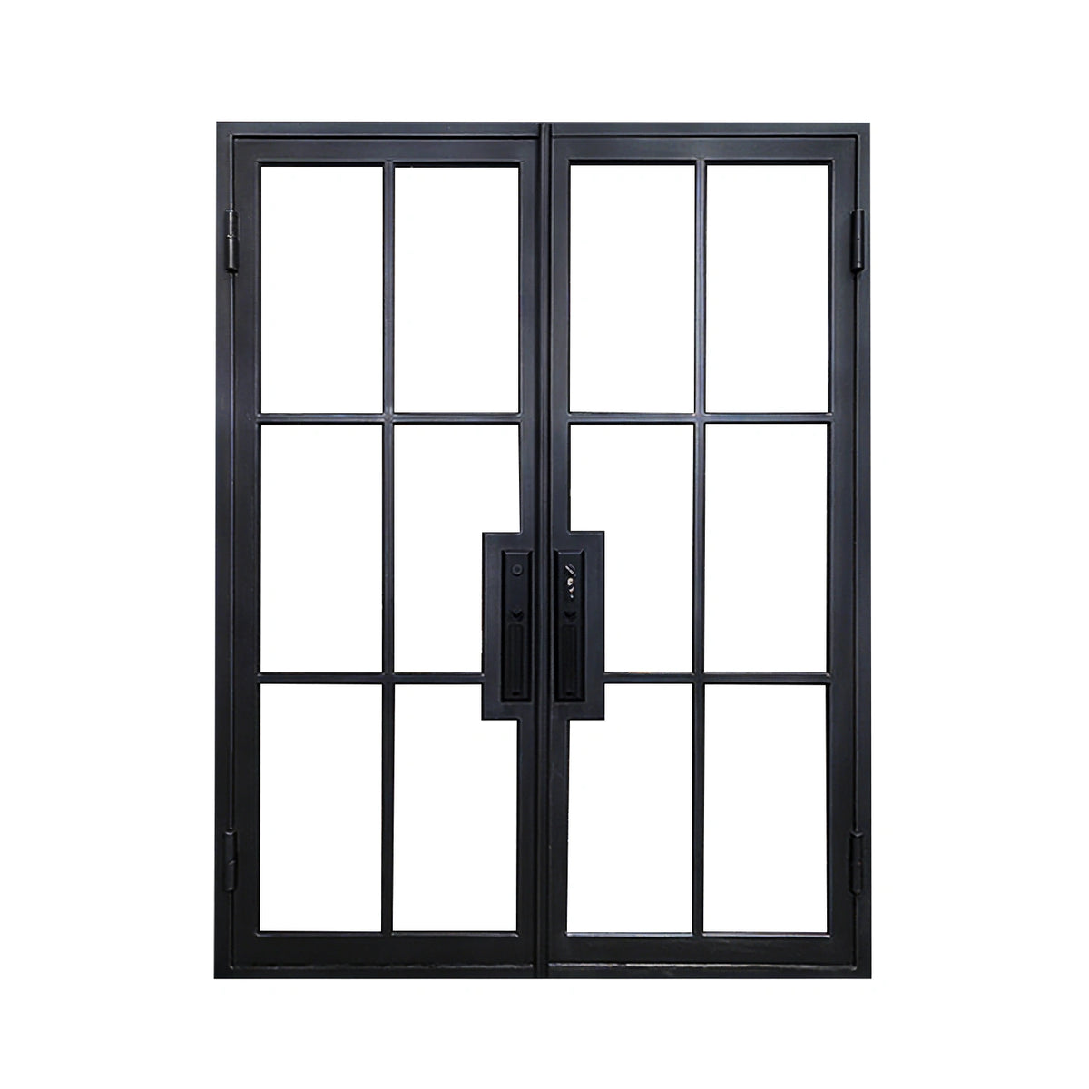 Elite Custom Door Iron French Double Front Door with 6 Lites