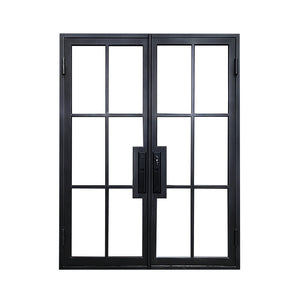 Elite Custom Door Iron French Double Front Door with 6 Lites