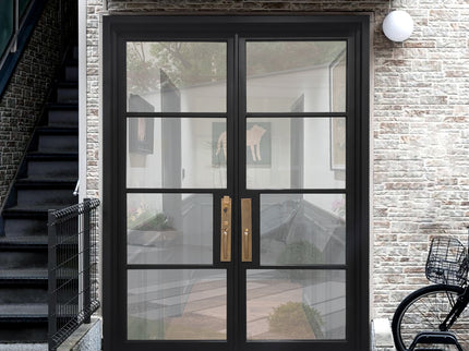 Elite Wrought Iron French Double Door with  Black Color F-S108