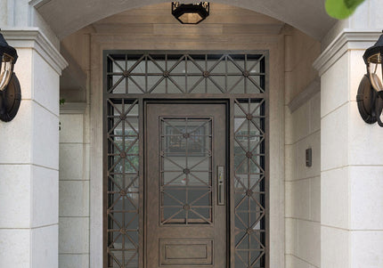 Elite Wrought Iron Front Door With Sidelights And Transom