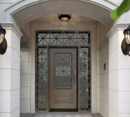 Elite Wrought Iron Front Door With Sidelights And Transom
