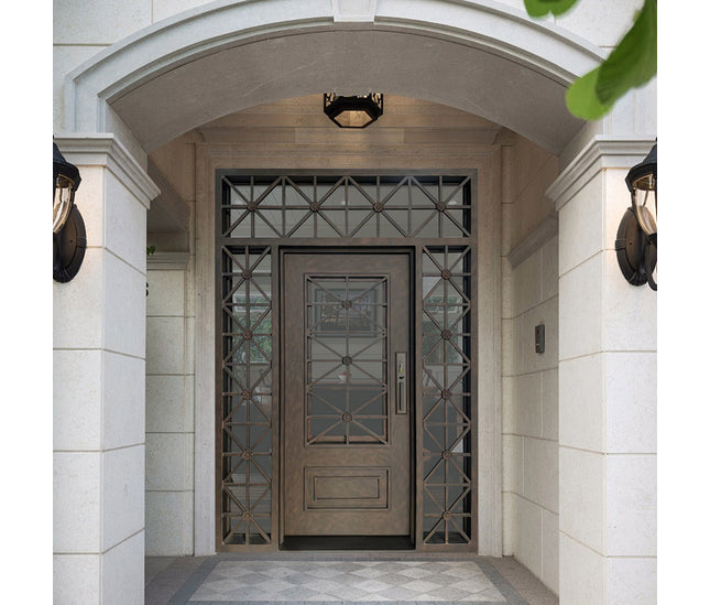 Elite Wrought Iron Front Door With Sidelights And Transom