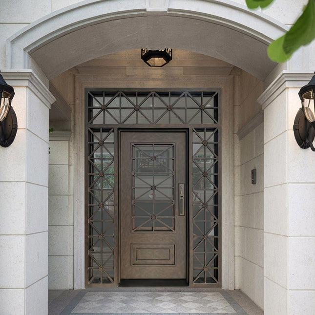 Elite Wrought Iron Front Door With Sidelights And Transom