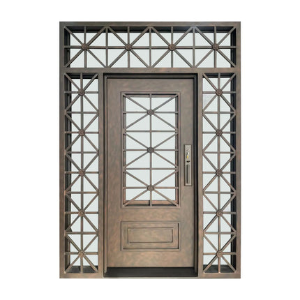 Elite Wrought Iron Front Door With Sidelights And Transom