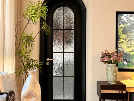 Elite Wrought iron interior single  french door with round top F-I101
