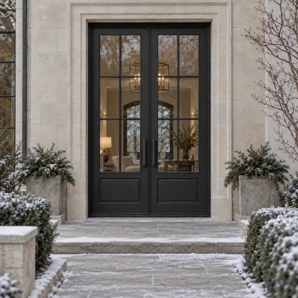 Thermal break iron entry door on a home