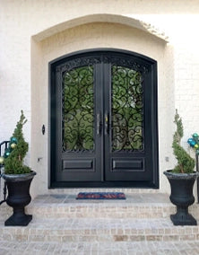 High quality wrought iron front master door door with arched top