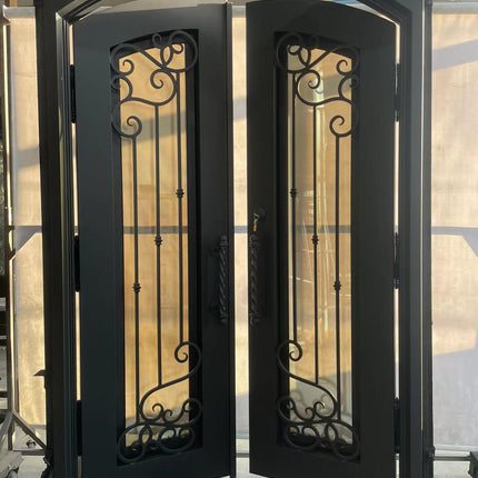 elite custom door wrought iron door with decorative patterns