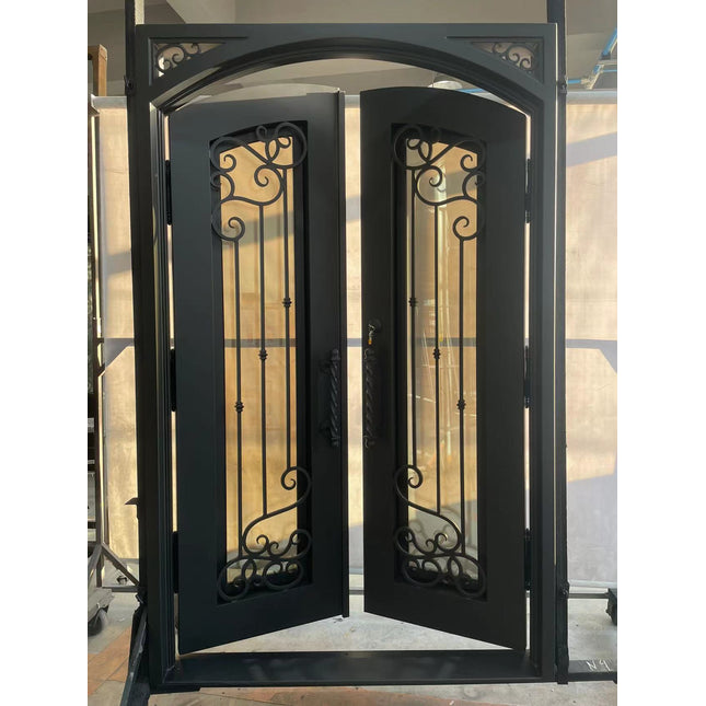 elite custom door wrought iron door with decorative patterns
