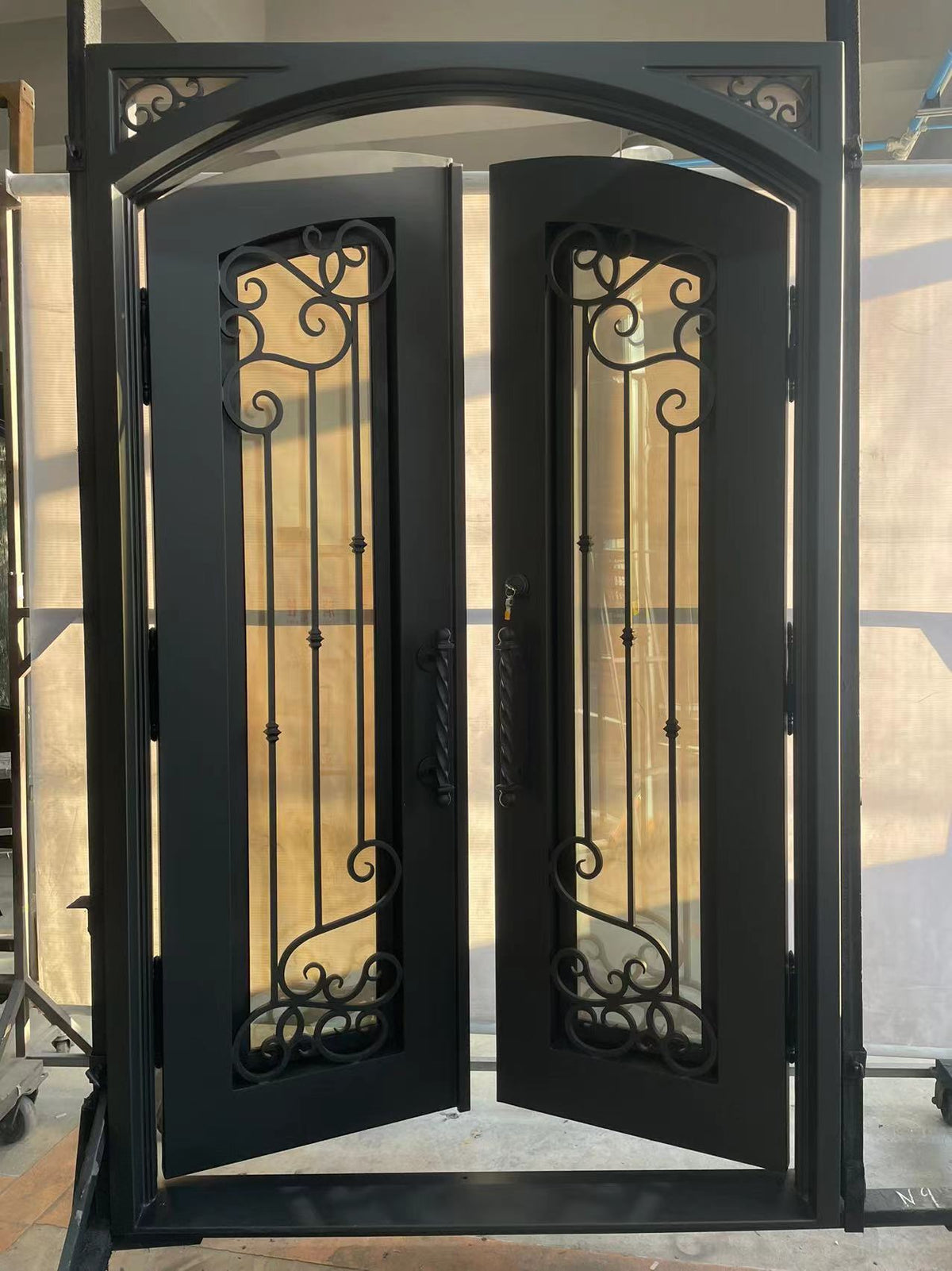 elite custom door wrought iron door with decorative patterns