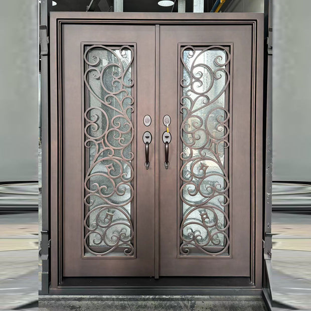 elitecustomdoor iron sigle door with diamond glass
